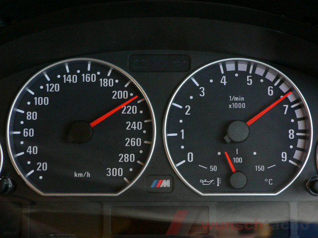 Tachoscheibe für Tacho BMW E46 Benziner M3 Scalierung 300 ...